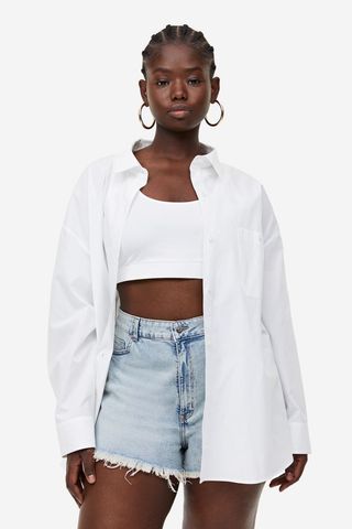 H&M + Oversized Poplin Shirt