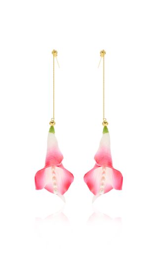 Cult Gaia + Calla Pearl-Detailed Faux Floral Earring