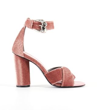 Maje + Falbe Velvet High-Heeled Sandals