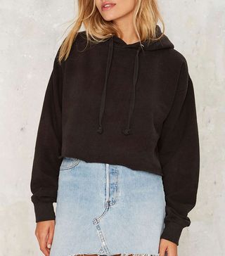 After Party by Nasty Gal + You're a Champ Cropped Hoodie in Black