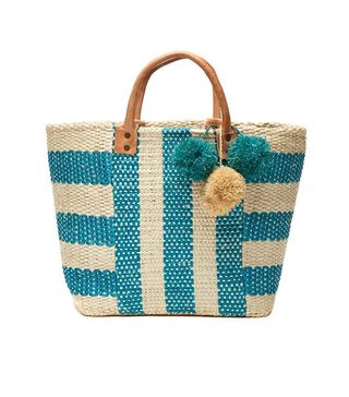 Mar y Sol + Pom Pom Beach Bag in Turquoise