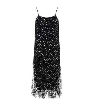 Topshop + Spot Print Pleat Slip Dress