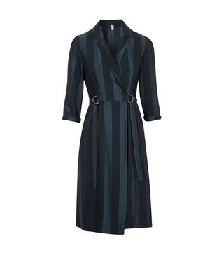 Topshop + Jacquard Stripe Wrap Midi Dress