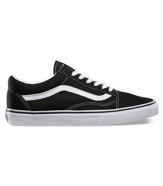 Vans + Canvas Old Skool Sneakers in Black/True White