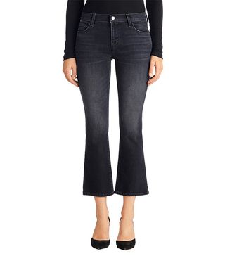 J Brand + Selena Crop Boot Cut in Anthracite