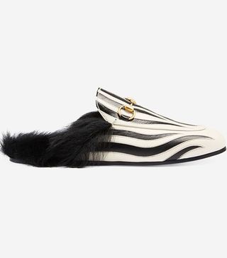 Gucci + Princetown Zebra Slippers