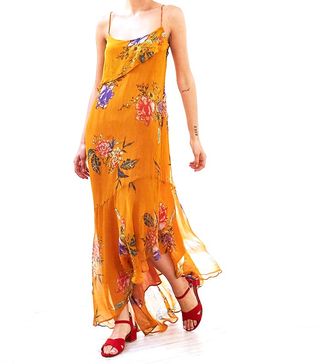 Emote + Hooka Floral Chiffon Midi Slip Dress