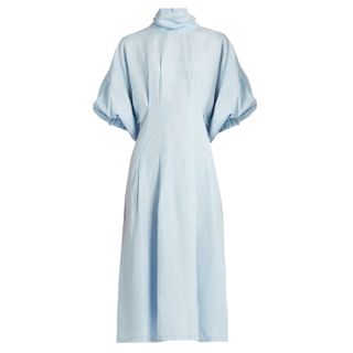 Rachel Comey + Silk and Linen-Blend Short Sleeved Dress