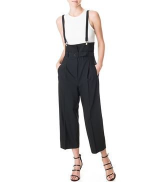 Tibi + Tropical Wool Suspender Pants