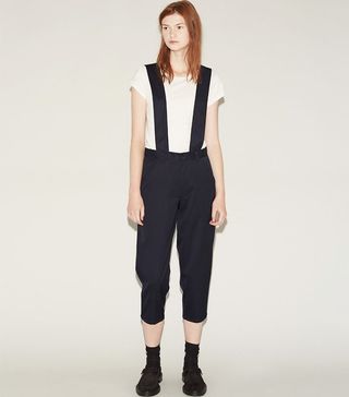 Comme des Garçons Girl + Wool Garbardine Suspender Trousers