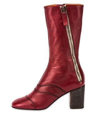 Chloé + Side-Zip Leather 70mm Mid-Calf Boots