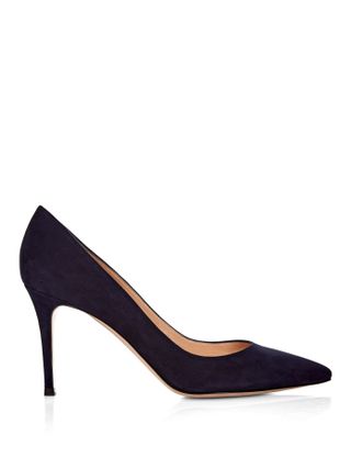 Gianvito Rossi + Business Point-Toe Suede Pumps