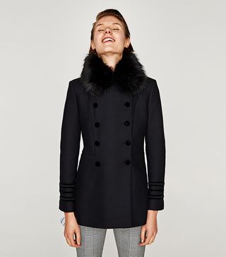 Zara + Short Contrast Coat