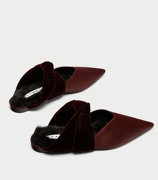 Zara + Velvet Backless Shoes With Bow