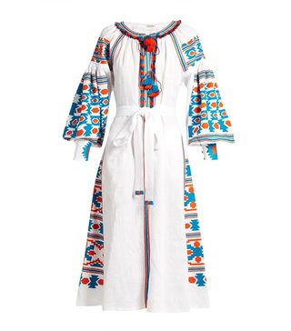 Vita Kin + Mexico Embroidered Linen Midi Dress