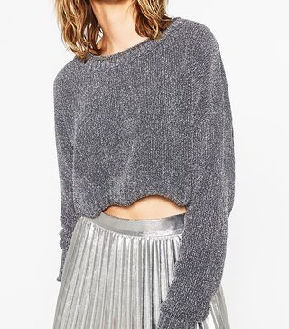 Zara + Shiny Cropped Sweater