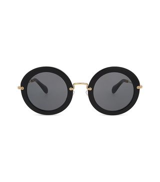 Miu Miu + Noir Round-Frame Sunglasses