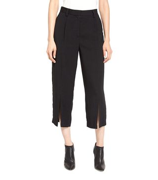 Maiyet + Pleated-Front Cropped Pants, Black