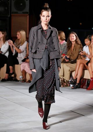 Thakoon + Dot Embroidery Wool Trench Jacket