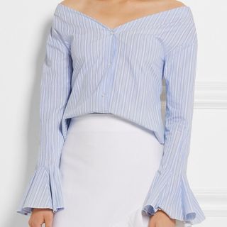 Jacquemus + Off-the-Shoulder Poplin Blouse