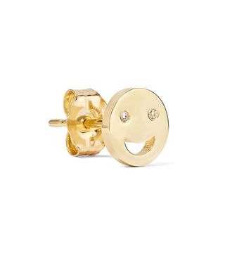 Alison Lou + Happy 14-Karat Gold Diamond Earring