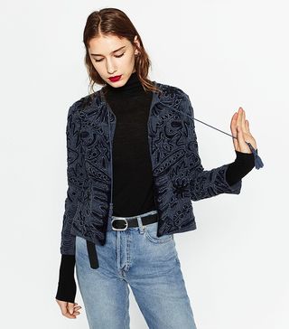 Zara + Embroidered Jacket