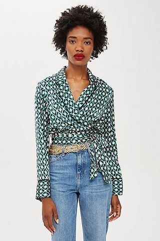 Topshop + Geometric Print Pyjama Top