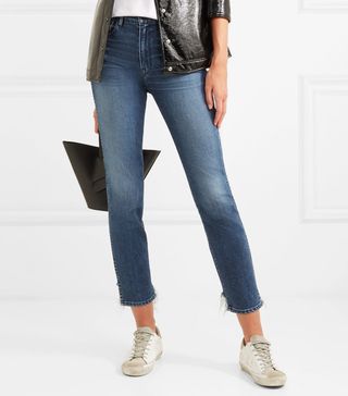 3x1 + W3 Cropped Distressed High-Rise Skinny Jeans