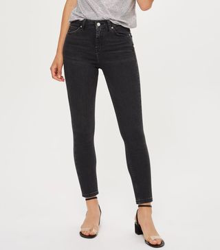 Topshop + Petite Washed Black Jamie Jeans