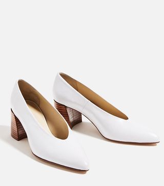 Zara + Leather Mid Heel Shoes