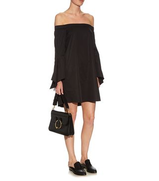 Tibi + Off-the-Shoulder Cotton Mini Dress