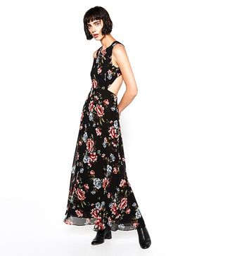 Zara + Long Dress with Floral Print