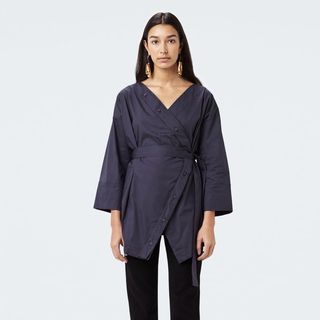 Finery + Wheeler Navy Deconstructed Top