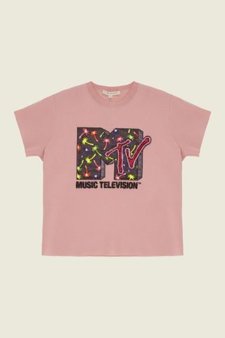 Marc Jacobs + Short Sleeve Embroidered MTV Sweatshirt