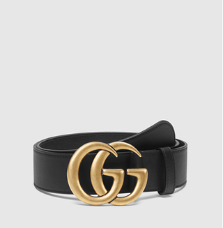 Gucci + Leather Belt with Double G Buckle