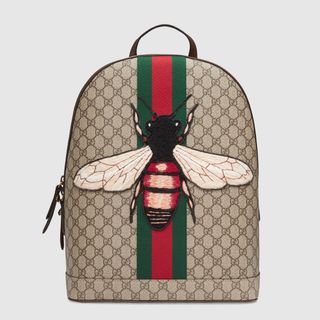 Gucci + Web Animalier Backpack With Bee