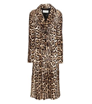 Saint Laurent + Printed Goat Fur Coat