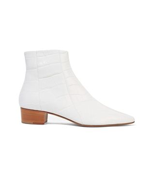 The Row + Ambra Glossed-Alligator Ankle Boots