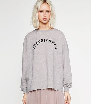 Zara + Text Print Sweatshirt