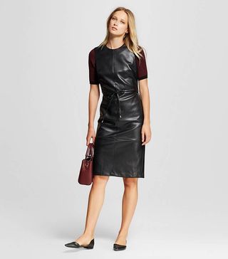 Who What Wear + Faux Leather Dress