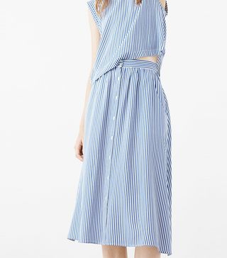 Mango + Striped Pattern Skirt