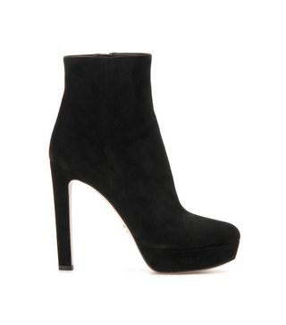 Prada + Suede Platform Ankle Boots