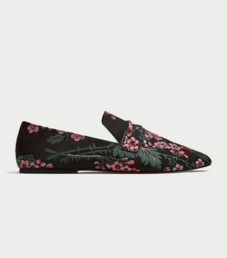 Zara + Floral Print Loafers