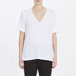 Bassike + V-Neck Tie Back Top