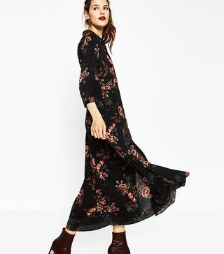 Zara + Long Printed Dress