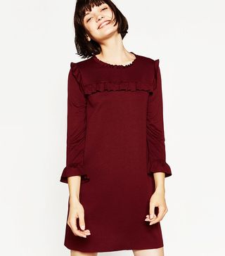Zara + A-Line Dress With Frills