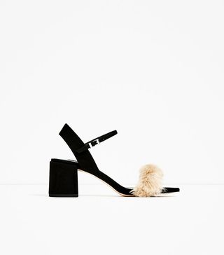 Zara + Faux Fur Vamp Sandals