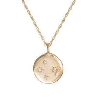 Chupi + Stars in the Sky Gold Four Diamond Disc Necklace