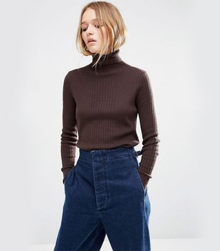 ASOS + Sweater With High Neck in Rib