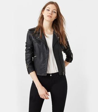 Mango + Leather Biker Jacket